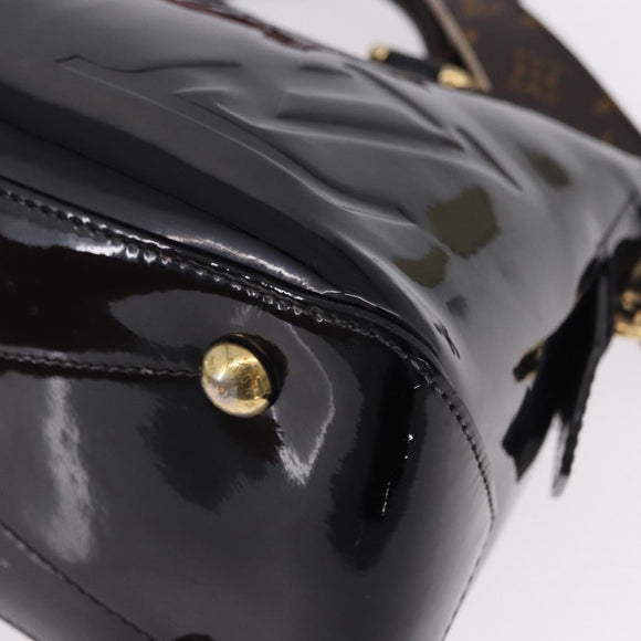 LOUIS VUITTON Tote Miroir Hand Bag Patent 2way Black M54626 LV Auth bs36411