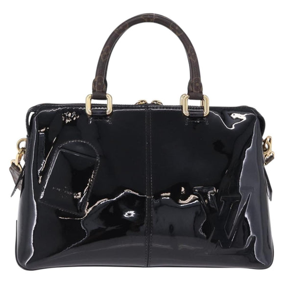 LOUIS VUITTON Tote Miroir Hand Bag Patent 2way Black M54626 LV Auth bs36411