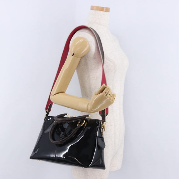 LOUIS VUITTON Tote Miroir Hand Bag Patent 2way Black M54626 LV Auth bs36411