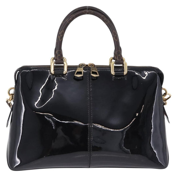 LOUIS VUITTON Tote Miroir Hand Bag Patent 2way Black M54626 LV Auth bs36411