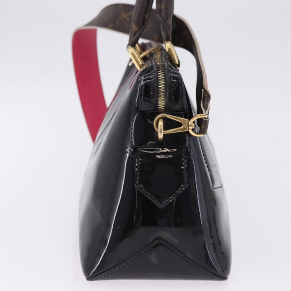 LOUIS VUITTON Tote Miroir Hand Bag Patent 2way Black M54626 LV Auth bs36411