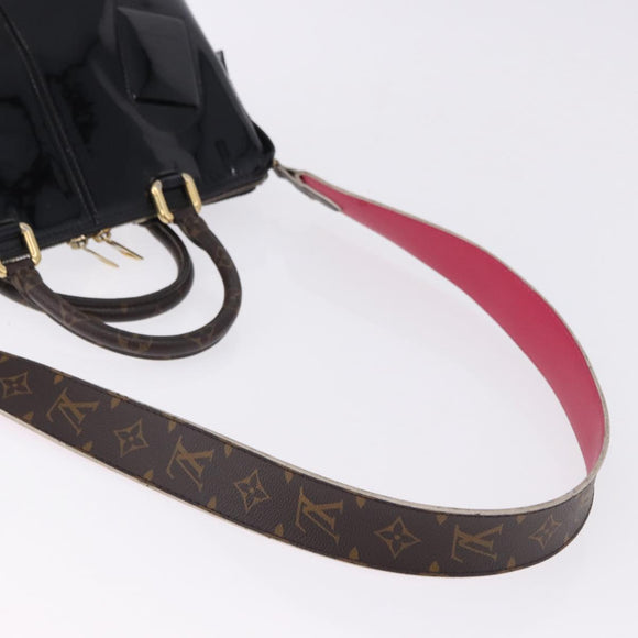 LOUIS VUITTON Tote Miroir Hand Bag Patent 2way Black M54626 LV Auth bs36411