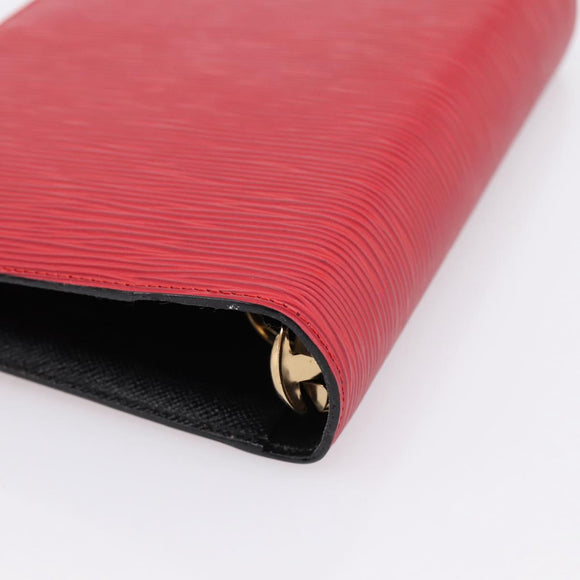 LOUIS VUITTON Epi Agenda MM Day Planner Cover Red R20047 LV Auth bs36417