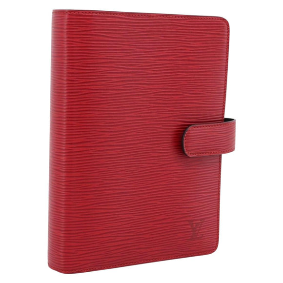 LOUIS VUITTON Epi Agenda MM Day Planner Cover Red R20047 LV Auth bs36417