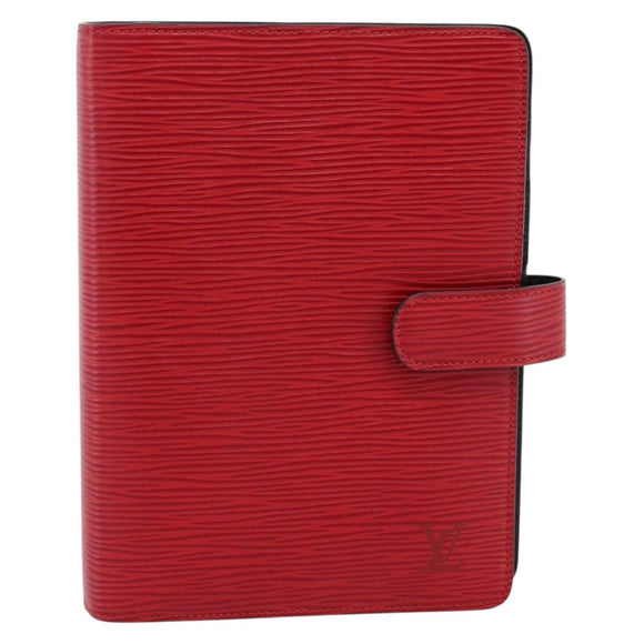 LOUIS VUITTON Epi Agenda MM Day Planner Cover Red R20047 LV Auth bs36417