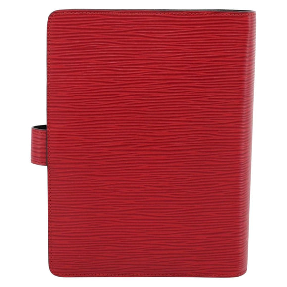 LOUIS VUITTON Epi Agenda MM Day Planner Cover Red R20047 LV Auth bs36417