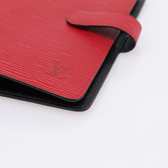 LOUIS VUITTON Epi Agenda MM Day Planner Cover Red R20047 LV Auth bs36417
