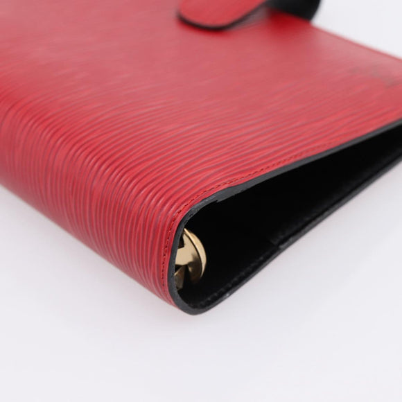 LOUIS VUITTON Epi Agenda MM Day Planner Cover Red R20047 LV Auth bs36417