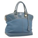 LOUIS VUITTON Suhari Lockit PM Hand Bag Leather Blue Gold M95434 LV Auth bs36420-1