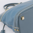 LOUIS VUITTON Suhari Lockit PM Hand Bag Leather Blue Gold M95434 LV Auth bs36420-17