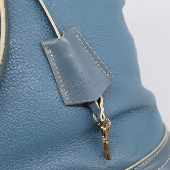 LOUIS VUITTON Suhari Lockit PM Hand Bag Leather Blue Gold M95434 LV Auth bs36420