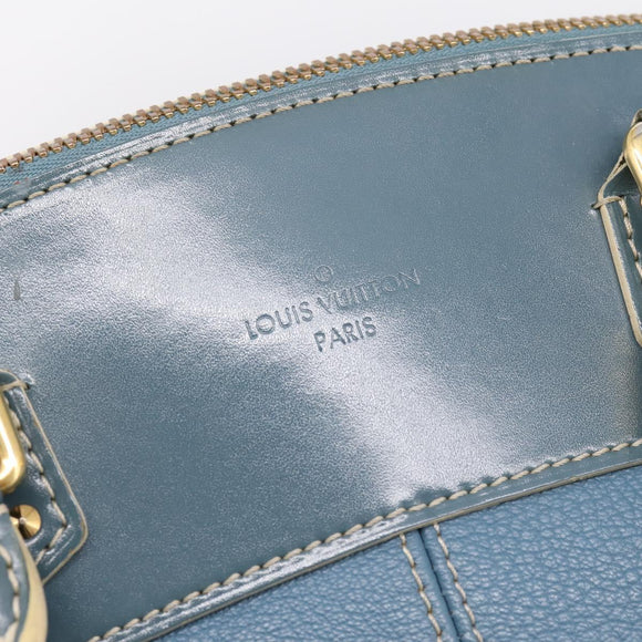 LOUIS VUITTON Suhari Lockit PM Hand Bag Leather Blue Gold M95434 LV Auth bs36420