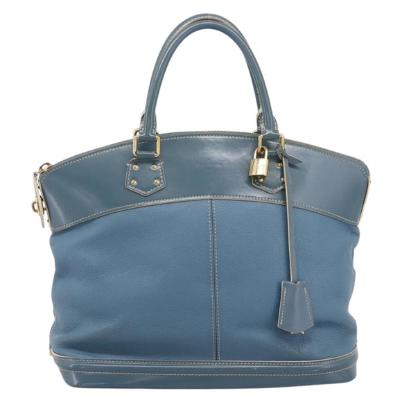 LOUIS VUITTON Suhari Lockit PM Hand Bag Leather Blue Gold M95434 LV Auth bs36420