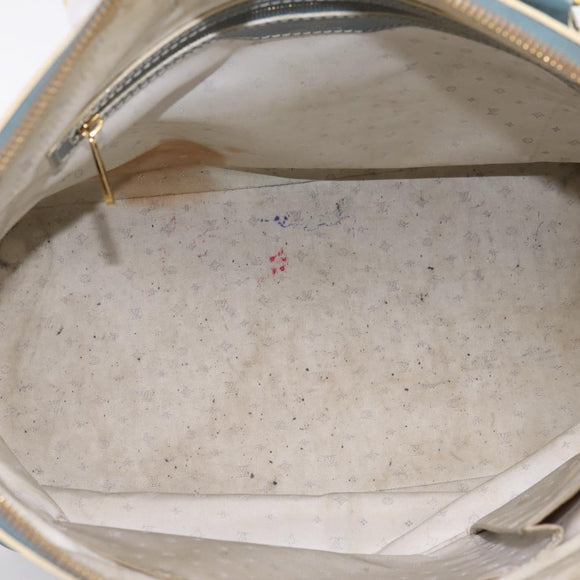 LOUIS VUITTON Suhari Lockit PM Hand Bag Leather Blue Gold M95434 LV Auth bs36420