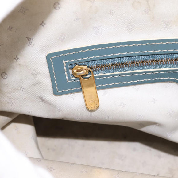 LOUIS VUITTON Suhari Lockit PM Hand Bag Leather Blue Gold M95434 LV Auth bs36420