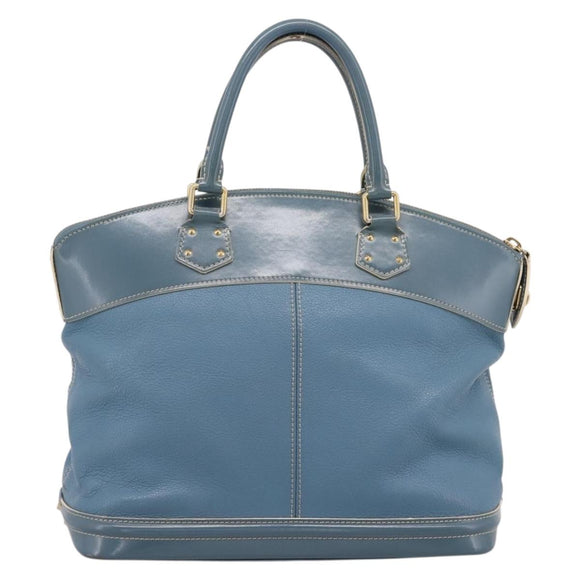 LOUIS VUITTON Suhari Lockit PM Hand Bag Leather Blue Gold M95434 LV Auth bs36420