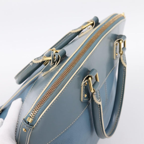 LOUIS VUITTON Suhari Lockit PM Hand Bag Leather Blue Gold M95434 LV Auth bs36420