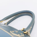 LOUIS VUITTON Suhari Lockit PM Hand Bag Leather Blue Gold M95434 LV Auth bs36420-14