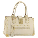 LOUIS VUITTON Suhari Fabreau Hand Bag Leather White M91815 LV Auth bs36421-1