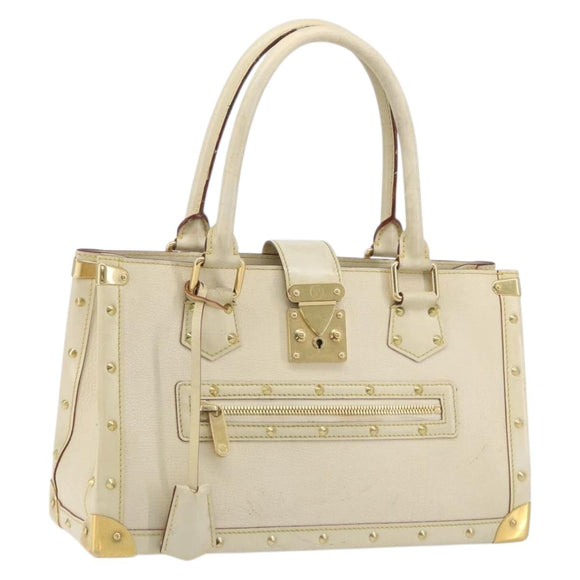 LOUIS VUITTON Suhari Fabreau Hand Bag Leather White M91815 LV Auth bs36421
