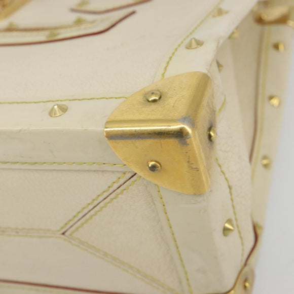 LOUIS VUITTON Suhari Fabreau Hand Bag Leather White M91815 LV Auth bs36421