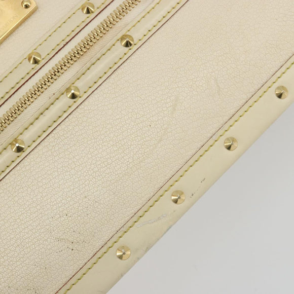 LOUIS VUITTON Suhari Fabreau Hand Bag Leather White M91815 LV Auth bs36421