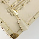 LOUIS VUITTON Suhari Fabreau Hand Bag Leather White M91815 LV Auth bs36421-21