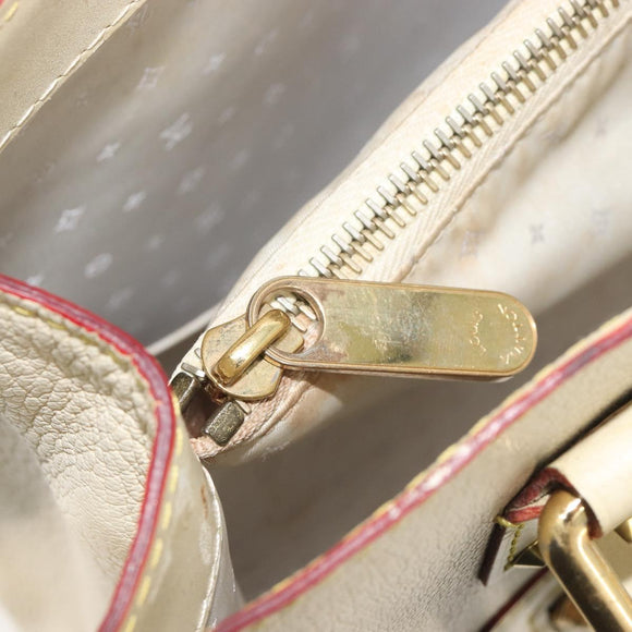 LOUIS VUITTON Suhari Fabreau Hand Bag Leather White M91815 LV Auth bs36421