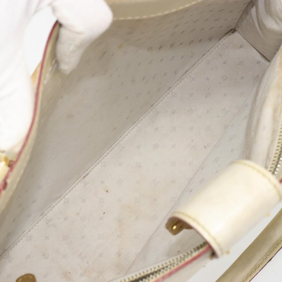 LOUIS VUITTON Suhari Fabreau Hand Bag Leather White M91815 LV Auth bs36421