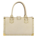 LOUIS VUITTON Suhari Fabreau Hand Bag Leather White M91815 LV Auth bs36421-2
