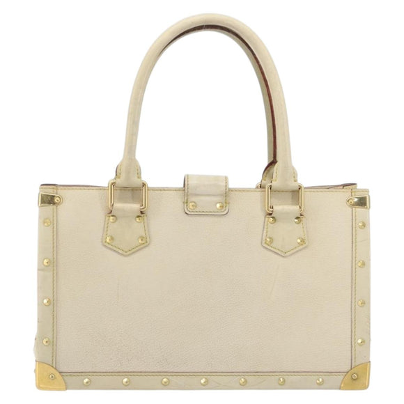 LOUIS VUITTON Suhari Fabreau Hand Bag Leather White M91815 LV Auth bs36421