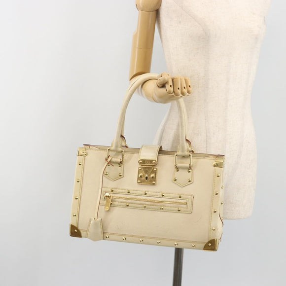 LOUIS VUITTON Suhari Fabreau Hand Bag Leather White M91815 LV Auth bs36421