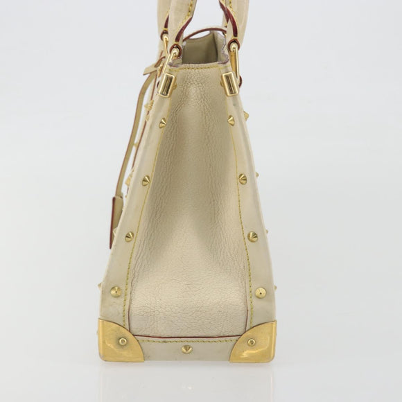 LOUIS VUITTON Suhari Fabreau Hand Bag Leather White M91815 LV Auth bs36421