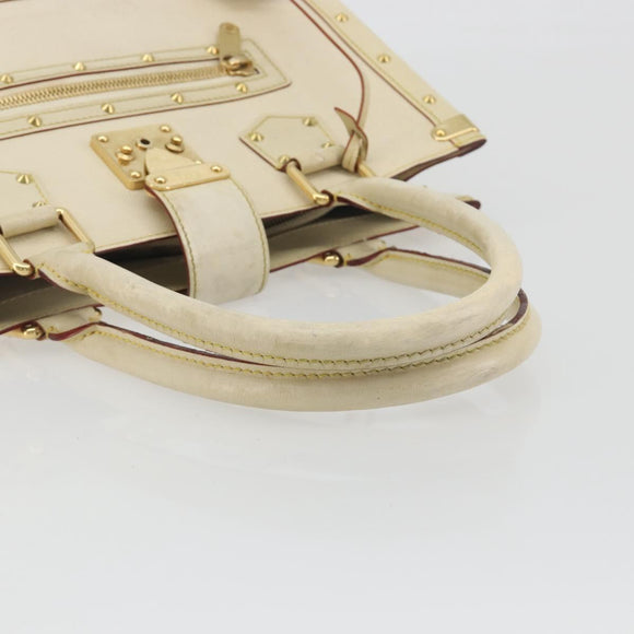 LOUIS VUITTON Suhari Fabreau Hand Bag Leather White M91815 LV Auth bs36421