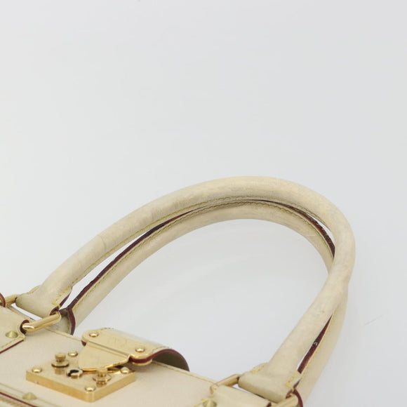 LOUIS VUITTON Suhari Fabreau Hand Bag Leather White M91815 LV Auth bs36421