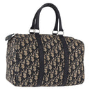 Christian Dior Trotter Canvas Boston Bag Navy Silver Auth bs36422-1