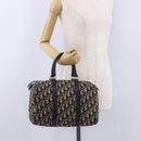 Christian Dior Trotter Canvas Boston Bag Navy Silver Auth bs36422-20