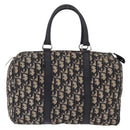 Christian Dior Trotter Canvas Boston Bag Navy Silver Auth bs36422-3