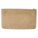 Christian Dior Trotter Canvas Pouch Beige Gold Auth bs36424-3