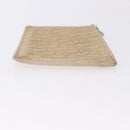 Christian Dior Trotter Canvas Pouch Beige Gold Auth bs36424-4