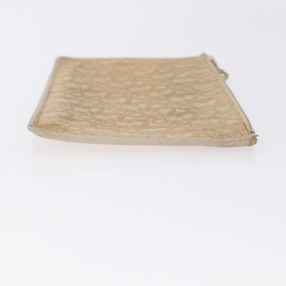 Christian Dior Trotter Canvas Pouch Beige Gold Auth bs36424