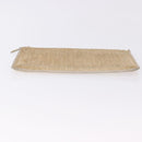 Christian Dior Trotter Canvas Pouch Beige Gold Auth bs36424-7