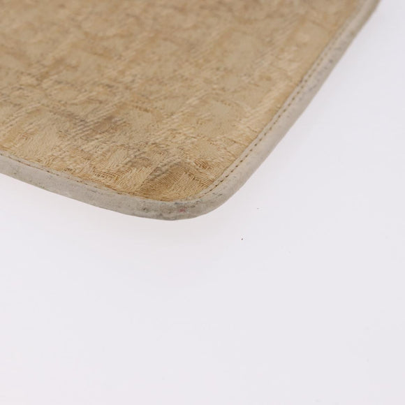 Christian Dior Trotter Canvas Pouch Beige Gold Auth bs36424