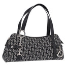 Christian Dior Trotter Canvas Hand Bag Black Silver Auth bs36425V-1