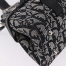 Christian Dior Trotter Canvas Hand Bag Black Silver Auth bs36425V-8