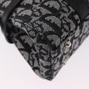 Christian Dior Trotter Canvas Hand Bag Black Silver Auth bs36425V-16