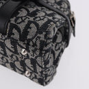 Christian Dior Trotter Canvas Hand Bag Black Silver Auth bs36425V-17
