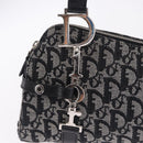 Christian Dior Trotter Canvas Hand Bag Black Silver Auth bs36425V-18