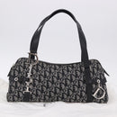 Christian Dior Trotter Canvas Hand Bag Black Silver Auth bs36425V-12