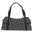 Christian Dior Trotter Canvas Hand Bag Black Silver Auth bs36425V-2